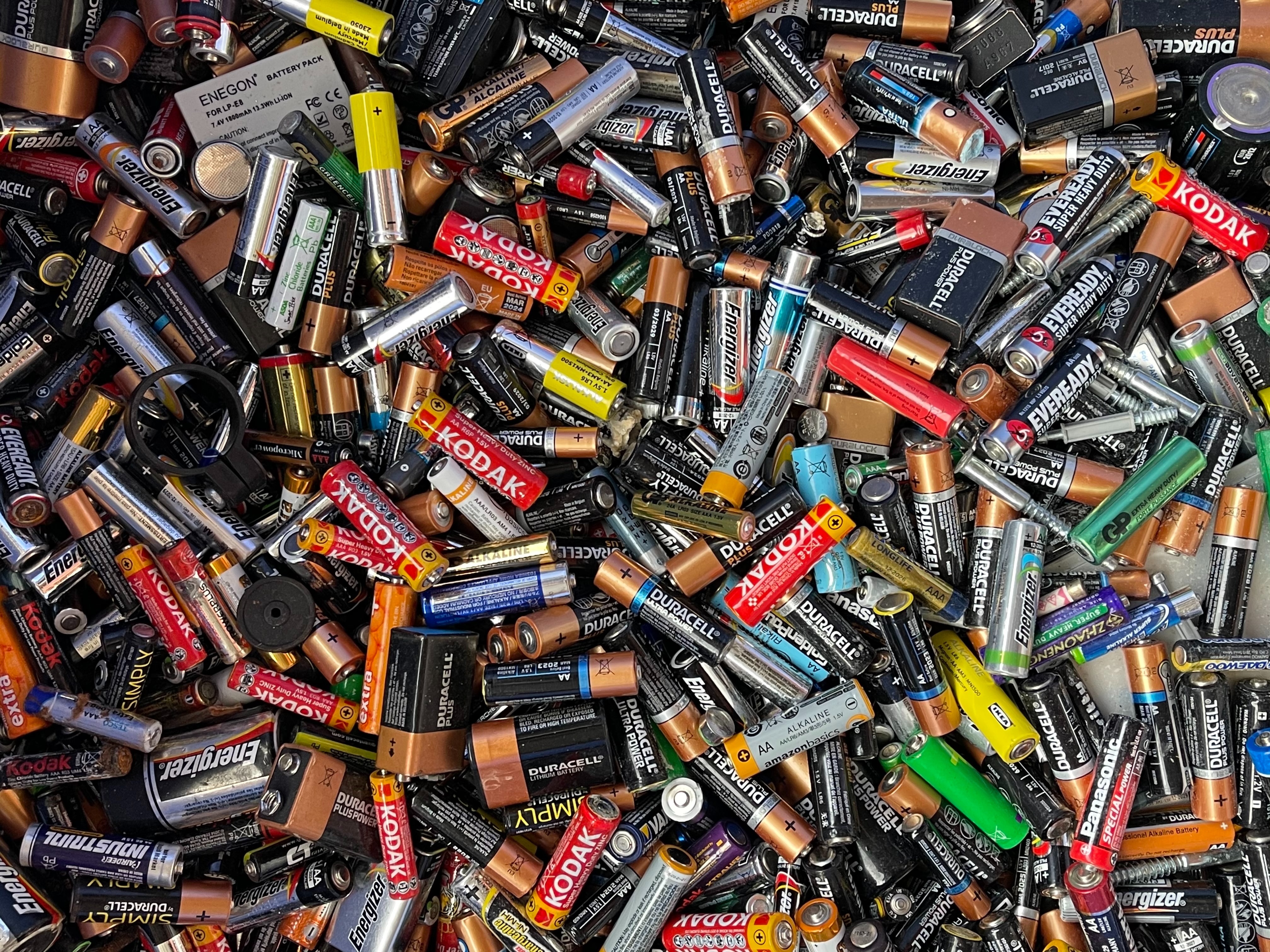 Countless old batteries