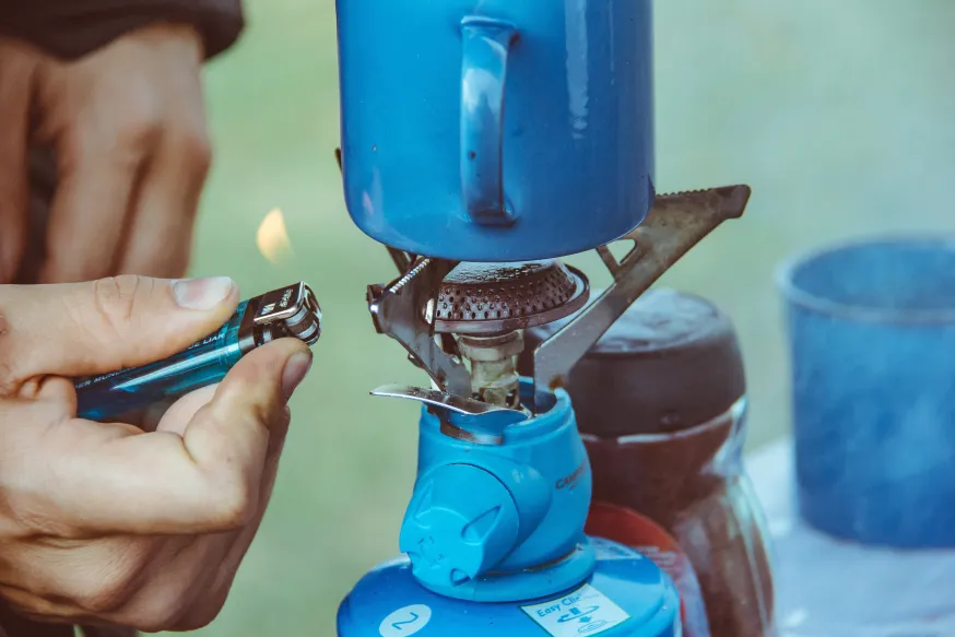 Camping oven blue